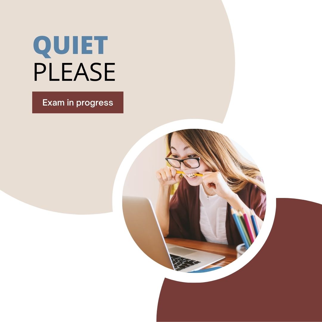 Exam in Progress Sign