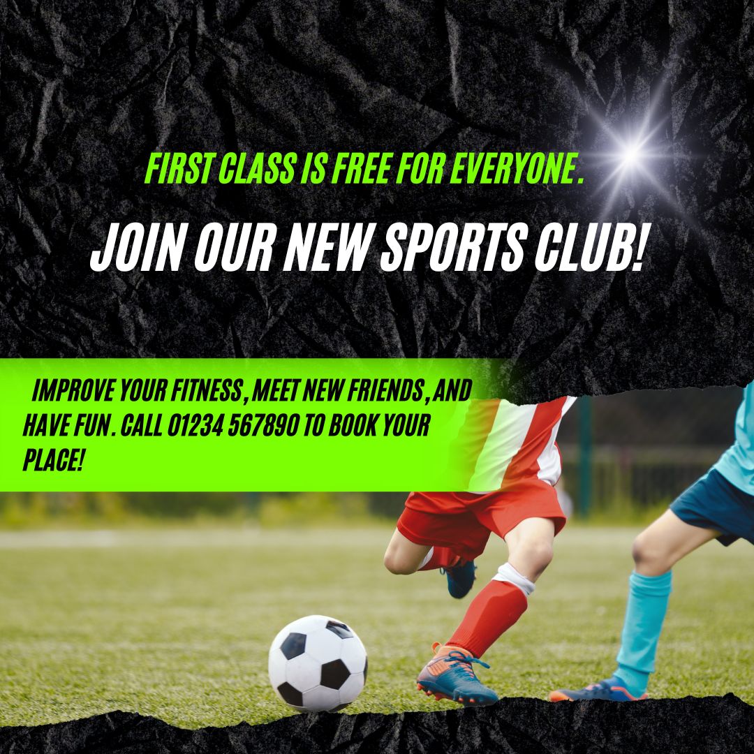 Sports center advertisement