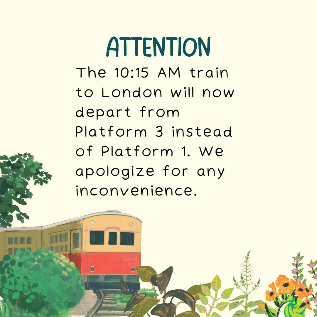 Train station announcement board